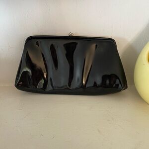 1960’s Black patent leather clutch